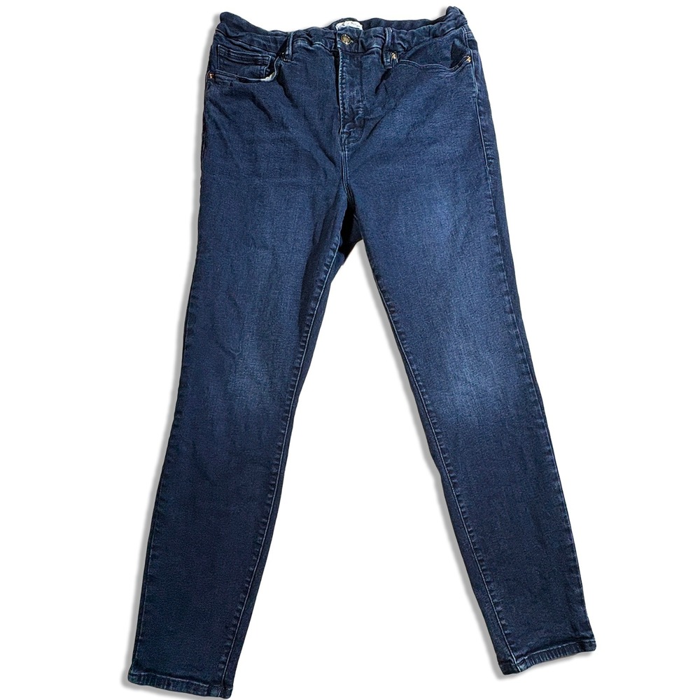 Good American High Rise Skinny Dark Wash Jeans Stretch Denim Womens 18 Plus